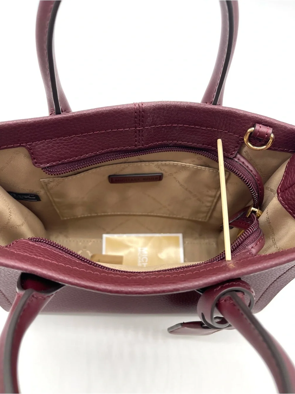 Michael Kors Small Mirella Leather Tote Crossbody Bag with Signature Strap